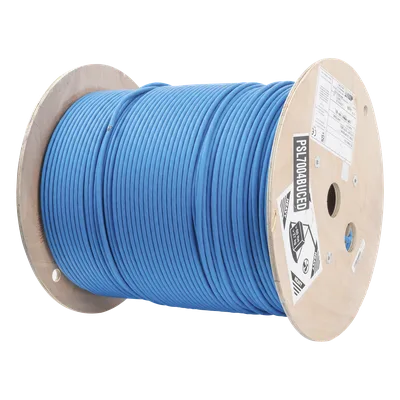 Bobina de Cable Blindado S/FTP / Cat7 / 4 Pares / 23 AWG / LSZH / 500 m (1640 pies) / Azul