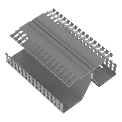 Canaleta Ranurada / Montaje Riel DIN 35 mm / 4.12 in Ancho x 8.23 in Alto x 6 ft (1.83 m) Largo / PVC Gris