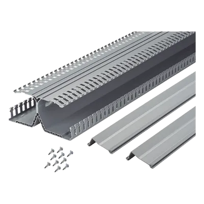 Canaleta Ranurada / Montaje Riel DIN 35 mm / 4.12 in Ancho x 8.23 in Alto x 6 ft (1.83 m) Largo / PVC Gris