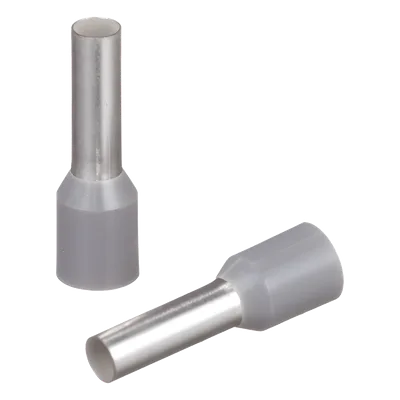 Férula Aislada / 12 AWG / 17.5 mm Largo / Color Gris DIN / 500 Piezas / Cable Único