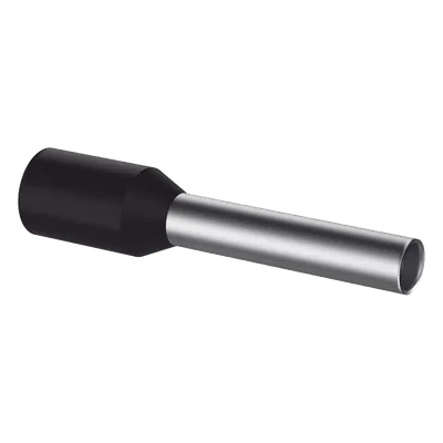 Férula Aislada / 16 AWG (1.5 mm²) / Largo 16.5 mm / DIN Color Negro / Paquete 500 pzas