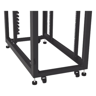 Gabinete de Piso para Telecomunicaciones / 45 UR / 1200 mm (3.94 ft) Profundidad / Carga 1300 kg / Puerta con Cristal Templado / 4 Postes Ajustables