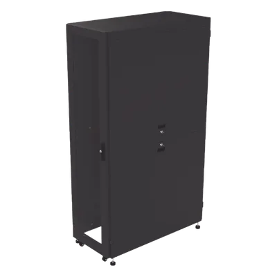 Gabinete de Piso para Telecomunicaciones / 45 UR / 1200 mm (3.94 ft) Profundidad / Carga 1300 kg / Puerta con Cristal Templado / 4 Postes Ajustables