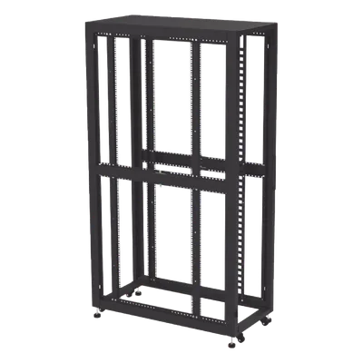 Gabinete de Piso para Telecomunicaciones / 45 UR / 1200 mm (3.94 ft) Profundidad / Carga 1300 kg / Puerta con Cristal Templado / 4 Postes Ajustables