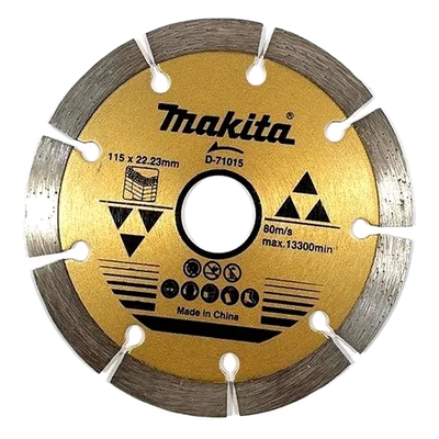 Disco de diamante segmentado / 4-1/2" x 3/4" / 7/8" eje / 13,300 rpm / Corte seco
