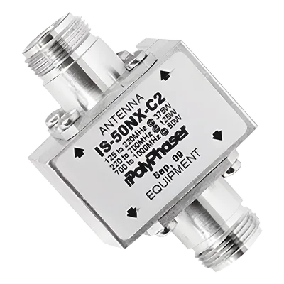 Protector Coaxial RF / 125-1000 MHz / 50 Ω / Conectores N Hembra / 50 kA / Tubo de Gas