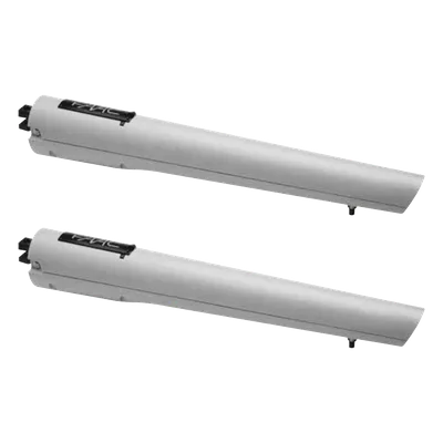 Kit Operadores para Puerta Abatible / Hoja 2.7 m (8.9 ft) / Carga 300 Kg / 20 Ciclos/Hora / 24 VCC / 145 daN / Respaldo de Baterías