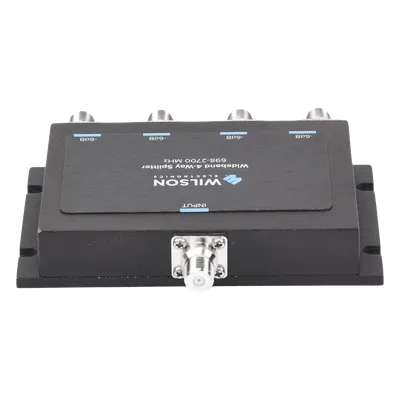 Divisor de Potencia de 4 Vías / 6 dB Pérdida por Puerto / 698-2700 MHz / Conectores F Hembra / 75 Ohm