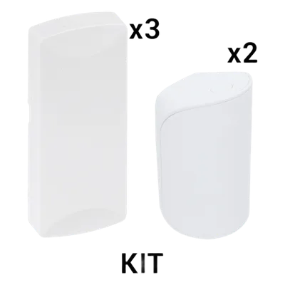 Kit Sensores Inalámbricos / 5 Dispositivos / Frecuencia 345 MHz / Inmunidad Mascotas 31 kg / Cobertura PIR 12 m (39.4 ft) / Batería 5 Años