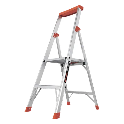 Escalera / 2 Peldaños / 1.2 m (3.9 ft) / Aluminio / Bandeja Herramientas / Antideslizante