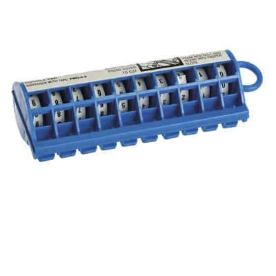 Dispensador de Etiquetas Marcadoras / Rollo Pre-Impreso 0-9 / 2.4 m (7.87 pies) / Poliéster Blanco