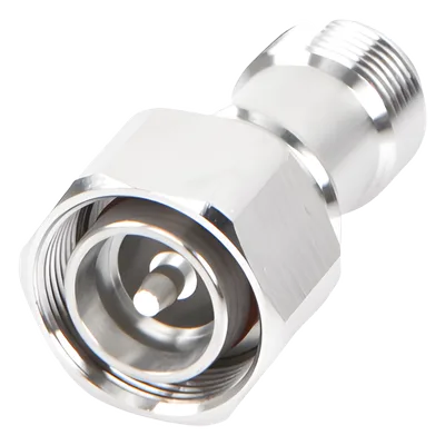 Adaptador RF en Línea / 4.3-10 Macho a N Hembra / 50 Ohm / 5,500 MHz / PIM -160 dBc / VSWR 1.10:1