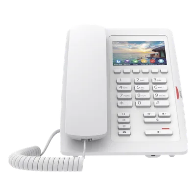 Teléfono IP WiFi para Hotelería / Pantalla LCD 3.5" Color / 6 Teclas Programables Hotline / PoE 802.3af / WiFi 2.4GHz / Audio HD Opus / Decodificación Video H.264 1080p