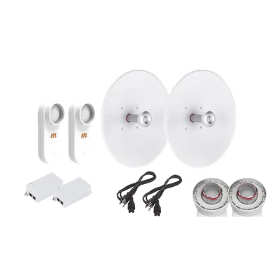 Kit de Enlace Punto a Punto / 16 km (52.5 ft) / 27 dBi / 5.1-6.4 GHz / 700 Mbps