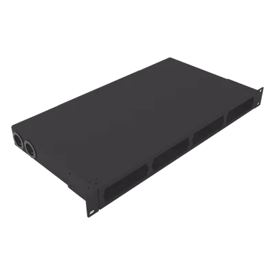 Distribuidor de Fibra Óptica / 19 Pulgadas / 1UR / 24 Fibras / 4 Placas Acopladoras / 1.58 x 0.14 x 0.84 pies