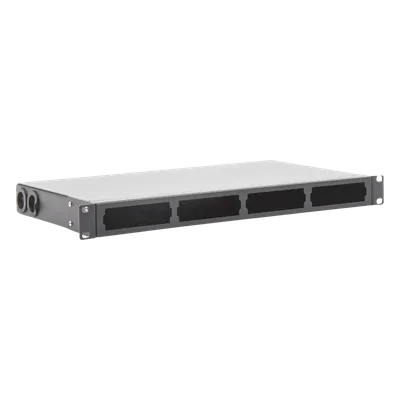 Distribuidor de Fibra Óptica / 19 Pulgadas / 1UR / 24 Fibras / 4 Placas Acopladoras / 1.58 x 0.14 x 0.84 pies