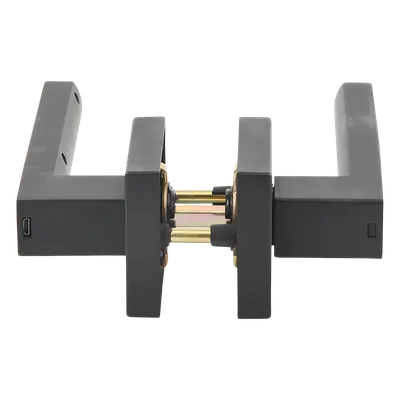 Manija Biométrica Inteligente / Sensor de Huella Exterior / 30 Usuarios / Cierre Automático 5 s / Reversible Izq-Der / Backset 60-70 mm / Acabado Negro