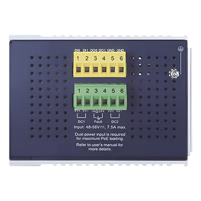 Switch Industrial Capa 3 PoE+ / 16 Puertos 10/100/1000T / 4 Puertos SFP 1G/2.5G / -40°C a 75°C / IP30