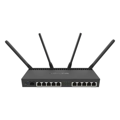 Router con Wi-Fi 4x4 MU-MIMO, hasta 2 watts de potencia, antenas de 3 dBi, 10 puertos Gigabit, 1 Puerto SFP+