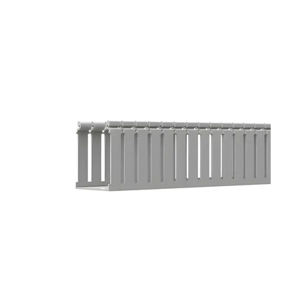Canaleta Ranurada de PVC con Tapa / Tipo F / 4.25 x 4.10 x 6.6 ft / UL 94 V-0 / Gris Claro