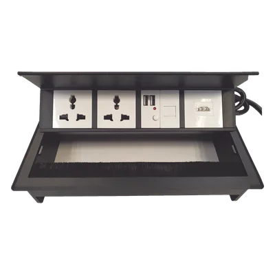 Caja Hub de Escritorio / 2 Contactos Universales / HDMI + RJ45 Cat6 / 2 USB Carga / Cable 1.80 m (5.9 ft) / IP20