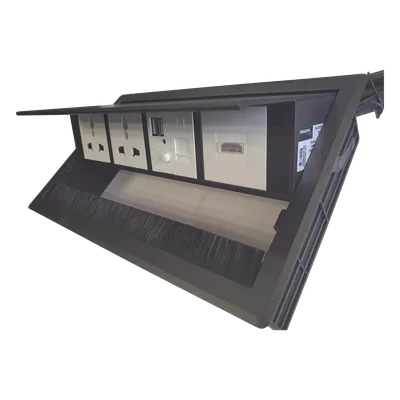 Caja Hub de Escritorio / 2 Contactos Universales / HDMI + RJ45 Cat6 / 2 USB Carga / Cable 1.80 m (5.9 ft) / IP20