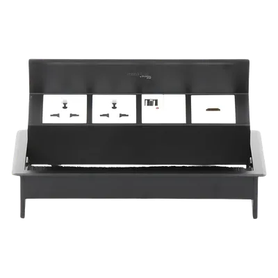Caja Hub de Escritorio / 2 Contactos Universales / HDMI + RJ45 Cat6 / 2 USB Carga / Cable 1.80 m (5.9 ft) / IP20