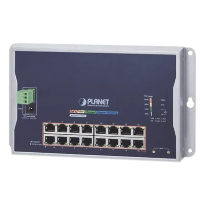Switch Industrial Administrable Capa 2 de Pared / 16 Puertos PoE 802.3at Gigabit / 2 Puertos SFP / IP40 / -10 a 60 °C / 240W