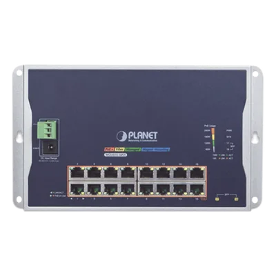 Switch Industrial Administrable Capa 2 de Pared / 16 Puertos PoE 802.3at Gigabit / 2 Puertos SFP / IP40 / -10 a 60 °C / 240W