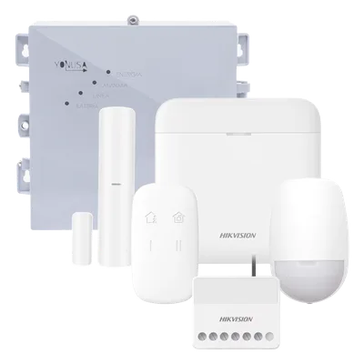Kit de Alarma Inalámbrica / 48 Zonas / Energizador Perimetral 2500 m (8202 ft) / Comunicación 433 MHz / Respaldo de Batería 3 Días / Alimentación 127-220 VCA o Solar 12 VCC