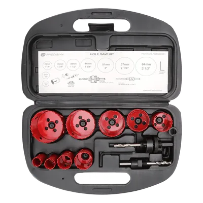 Juego de Brocas Sierra / 9 Piezas / 3/4" a 2-1/2" / Bi-Metal HSS / Profundidad 40 mm / Estuche PVC