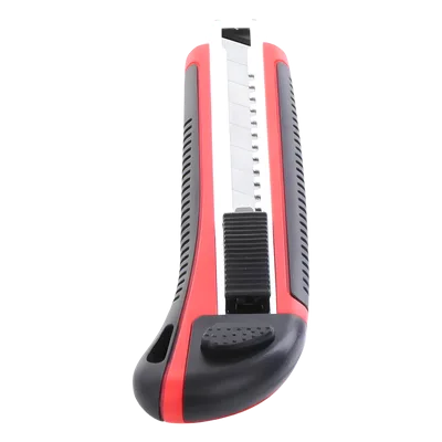 Navaja de Hojas Desprendibles / Hoja 18 mm / Bloqueo Automático / Guía Metálica / Mango Ergonómico ABS+TPR / 17 x 5 x 2.5 cm