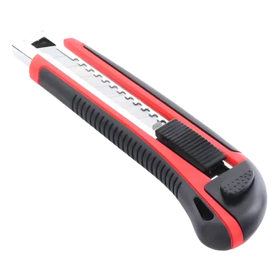Navaja de Hojas Desprendibles / Hoja 18 mm / Bloqueo Automático / Guía Metálica / Mango Ergonómico ABS+TPR / 17 x 5 x 2.5 cm