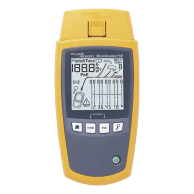 Verificador de Red PoE / 4 Modos Simultáneos / 802.3af/at/bt y UPOE / Pantalla LCD Retroiluminada / Mapa de Cableado Gráfico
