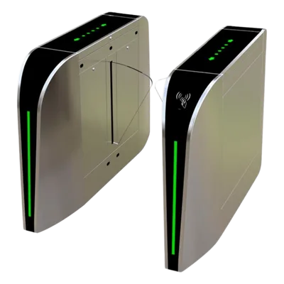 Torniquete de Barrera Flap / Un Solo Carril / 30 Personas por Minuto / Apertura 1 s / Acero Inoxidable / Indicadores LED / Alarma por Acceso Denegado
