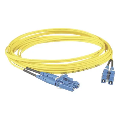 Jumper de Fibra Óptica / Monomodo OS2 9/125 / LC-LC Dúplex / LSZH / 3 m (9.84 ft) / 1.6 mm / Amarillo