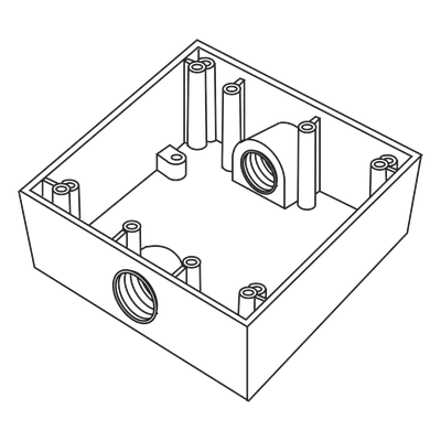 Caja Cuadra a Prueba de Intemperie / 3/4" (19 mm) / 2 Salidas NPT / Volumen 492 cm³ / IK09 / Aluminio Diecast