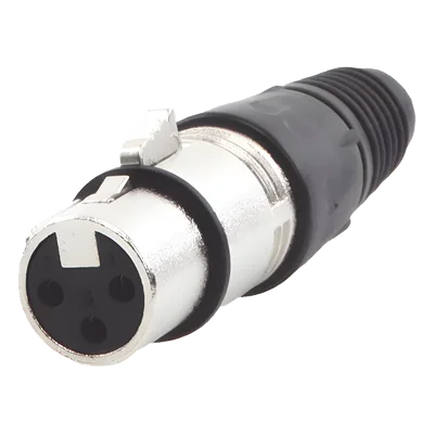 Conector XLR / 3 Pines Hembra / Bloqueo con Pestillo / Rango -30 °C a +80 °C / Cable 3.5-8.0 mm / 16 A por Contacto