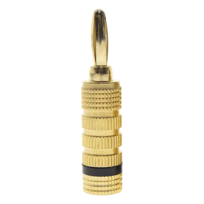 Conector Banana / Tipo Tornillo / Chapado en Oro / 12 AWG / Base Ancha Anticorto / 1 Pieza
