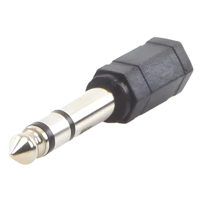 Adaptador de audio / 3.5mm hembra a 6.35mm macho / Estéreo / 0.25 pies