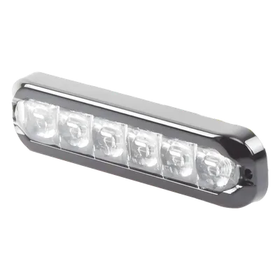 Luz de Advertencia Direccional Flexible / 12 LED Duales / Rojo/Blanco / Montaje Curvo hasta 120° / IP69K / IP67 / SAE Clase I y II / 12-24V / 69 Patrones de Destello