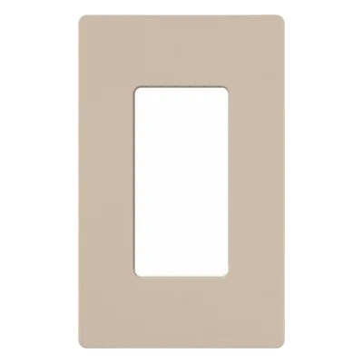 Placa de Pared / 1 Espacio / Diseño sin Tornillos / Perfil 7.6 mm / Acabado Satinado Taupe / Compatible con Controles Designer