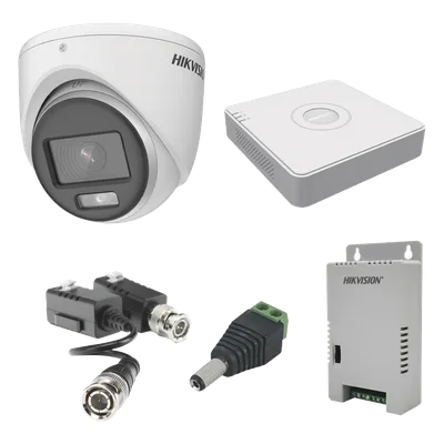 Kit de Videovigilancia TurboHD / 4 Canales / 1080p Lite / 4 Cámaras Eyeball / Color 24/7 / Audio Coaxitron / Fuente Regulada