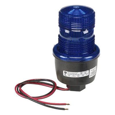 Luz de advertencia LED / 24 Vcd / Montaje en tubo 1/2" NPT / Azul / Perfil bajo / -35°C a 65°C