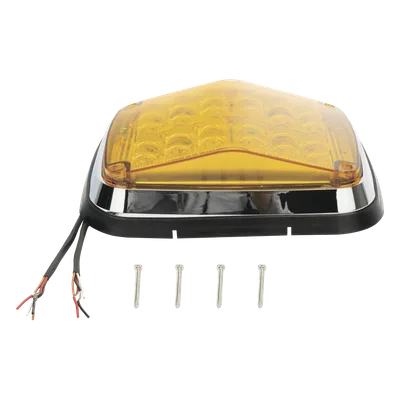 Luz de Advertencia LED / 8 x 6 in (203 x 152 mm) / Color Ámbar / 24 LEDs / IP67 / 11 Patrones de Destello / 12-30 VCD