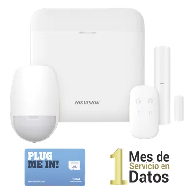 Kit de Alarma Inalámbrico / 48 Zonas / GSM 3G/4G / Wi-Fi 2.4 GHz / Cifrado AES-128 / 433 MHz / Batería de Respaldo