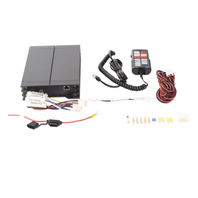 Sirena Vehicular / 100W / 115 dB / Control Unimando / 3 Salidas Auxiliares / Micrófono / Interconexión a Radio
