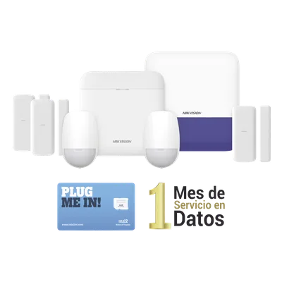 Kit de Alarma Inalámbrica / 48 Zonas / GSM 3G/4G Dual SIM / Wi-Fi 2.4 GHz / 433 MHz / Sirena Exterior / PIR y Contactos Magnéticos