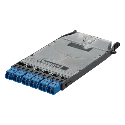 Cassette de Fibra Óptica / 6 Puertos LC Duplex / 12 Fibras Monomodo OS2 / Empalme por Fusión / 500 Ciclos de Conexión / 0.35 dB Pérdida de Inserción
