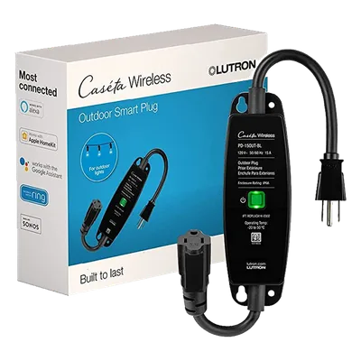 Enchufe Inteligente para Exteriores / 15 A / 1/2 HP / RF 18 m (59.1 ft) / Control Pico Directo / GFCI / Negro